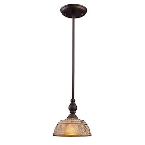 Norwich - 1 Light Mini Pendant in Traditional Style with Victorian and Vintage Charm inspirations - 7.5 Inches tall and 8 inches wide