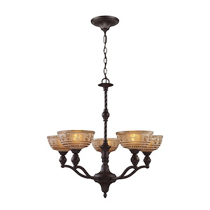 Norwich - 5 Light Chandelier in Traditional Style with Victorian and Vintage Charm inspirations - 27 Inches tall and 28 inches wide
