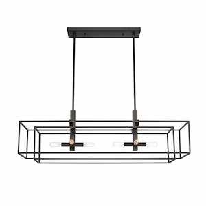 Kinsley - 8 Light Linear Chandelier In Modern Style-12.25 Inches Tall and 38 Inches Wide - 1118244