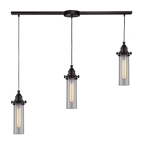 Fulton - 3 Light Linear Pendant in Transitional Style with Urban/Industrial and Modern Farmhouse inspirations - 11 Inches tall and 5 inches wide