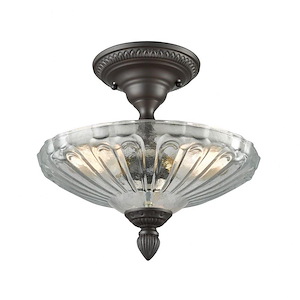Restoration - 3 Light Semi-Flush Mount in Traditional Style with Victorian and Vintage Charm inspirations - 12 Inches tall and 12 inches wide - 613903