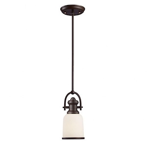 Brooksdale - 1 Light Mini Pendant in Transitional Style with Urban/Industrial and Modern Farmhouse inspirations - 11 Inches tall and 5 inches wide