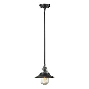 Insulator Glass - 1 Light Mini Pendant in Transitional Style with Urban and Modern Farmhouse inspirations - 10 Inches tall and 9 inches wide - 408683