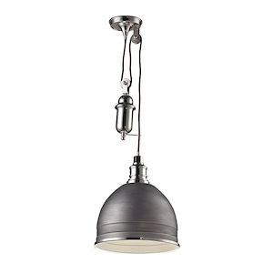 Carolton - 1 Light Adjustable Pendant in Transitional Style with Urban and Modern Farmhouse inspirations - 14 Inches tall and 12 inches wide - 459671