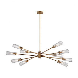 Xenia - 10 Light Chandelier in Modern/Contemporary Style with Mid-Century and Retro inspirations - 27 Inches tall and 54 inches wide