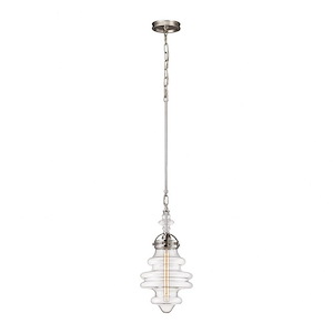 Gramercy - 1 Light Pendant in Transitional Style with Mid-Century and Luxe/Glam inspirations - 21 Inches tall and 10 inches wide