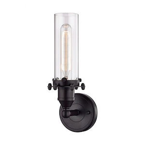 Fulton - 1 Light Wall Sconce in Transitional Style with Modern Farmhouse and Urban/Industrial inspirations - 12 Inches tall and 4 inches wide