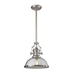 Chadwick - 1 Light Pendant in Transitional Style with Modern Farmhouse and Urban/Industrial inspirations - 14 Inches tall and 13 inches wide - 1268396