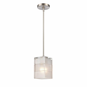 Ice Blocks - 1 Light Mini Pendant In Modern Style-9 Inches Tall and 6 Inches Wide