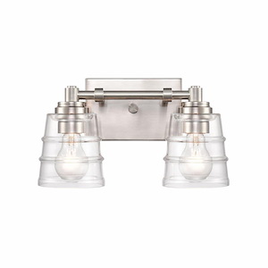 Pulsate - 2 Light Bath Vanity In Art Deco Style-7.75 Inches Tall and 13 Inches Wide - 1118307