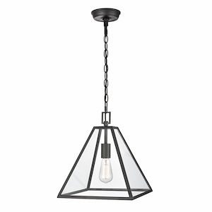 Tangent - 1 Light Pendant In Modern Style-13.75 Inches Tall and 12 Inches Wide