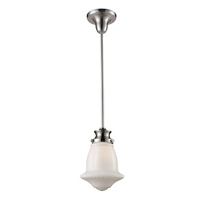Schoolhouse - 9.5W 1 LED Mini Pendant in Transitional Style with Victorian and Vintage Charm inspirations - 12 Inches tall and 8 inches wide - 408766
