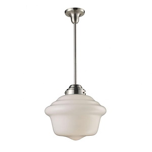 Schoolhouse - 9.5W 1 LED Pendant in Transitional Style with Victorian and Vintage Charm inspirations - 15 Inches tall and 17 inches wide - 408765