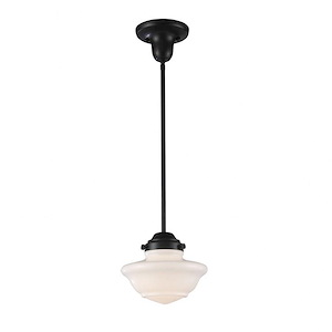Schoolhouse - 9.5W 1 LED Mini Pendant in Transitional Style with Victorian and Vintage Charm inspirations - 8 Inches tall and 8 inches wide - 373707