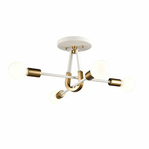 Sabine - 4 Light Semi Flush Mount In Modern Style-10 Inches Tall and 20 Inches Wide - 1284646