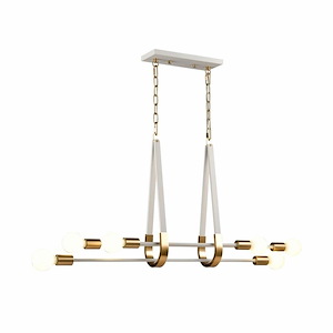 Sabine - 6 Light Linear Chandelier In Modern Style-21 Inches Tall and 42 Inches Wide - 1284647