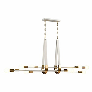 Sabine - 10 Light Linear Chandelier In Modern Style-24.75 Inches Tall and 58 Inches Wide