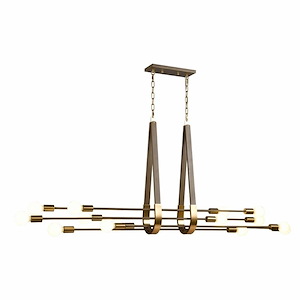 Sabine - 14 Light Linear Chandelier In Modern Style-29.75 Inches Tall and 72 Inches Wide