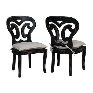 Artifacts - Traditional Style w/ FrenchCountry inspirations - Mahogany Side Chair (Set of 2) - 39 Inches tall 24 Inches wide