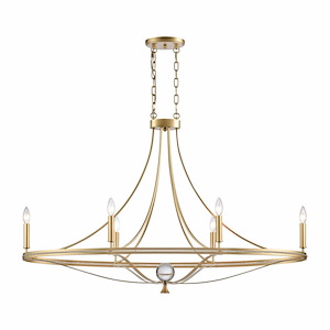 Noura - 6 Light Linear Chandelier In Traditional Style-31.75 Inches Tall and 46 Inches Wide