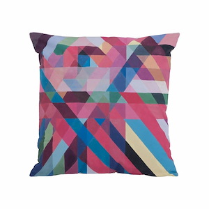 Color Ribbons - Pillow In Glam Style-24 Inches Tall and 24 Inches Wide