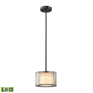 Mirage - 9.5W 1 LED Pendant in Transitional Style with Mission and Retro inspirations - 6 Inches tall and 8 inches wide - 522112