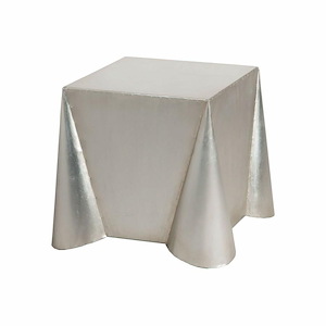 Tin Covered Side Table In Traditional Style-16 Inches Tall and 18 Inches Wide