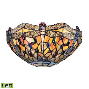 Dragonfly - 9.5W 1 LED Wall Sconce in Traditional Style with Victorian and Vintage Charm inspirations - 6 Inches tall and 13 inches wide
