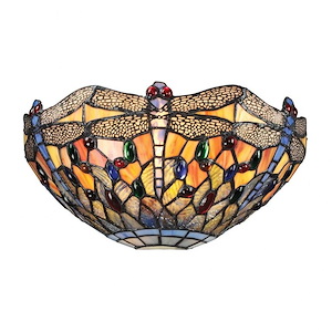 Dragonfly - 1 Light Wall Sconce in Traditional Style with Victorian and Vintage Charm inspirations - 6 Inches tall and 13 inches wide - 421993