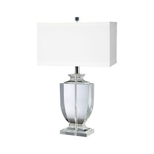 Crystal - Traditional Style w/ Luxe/Glam inspirations - Crystal 1 Light Rectangular Table Lamp - 27 Inches tall 9 Inches wide