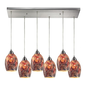 Avalon - 6 Light Rectangular Pendant in Transitional Style with Luxe/Glam and Boho inspirations - 6 Inches tall and 9 inches wide - 1209022