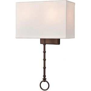 Shannon - 2 Light Wall Sconce in Transitional Style with Country/Cottage and Luxe/Glam inspirations - 17 Inches tall and 10 inches wide