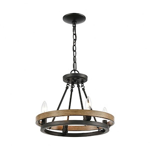 Ramsey - 4 Light Chandelier in Transitional Style with Modern Farmhouse and Art Deco inspirations - 14 Inches tall and 16 inches wide