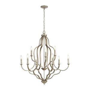 Lanesboro - 9 Light 2-Tier Chandelier in Traditional Style with French Country and Country/Cottage inspirations - 37 Inches tall and 34 inches wide