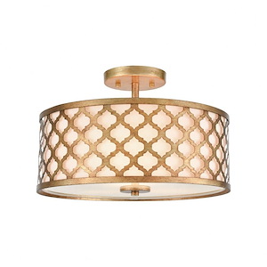 Arabesque - 3 Light Semi-Flush Mount in Traditional Style with Retro and Luxe/Glam inspirations - 11 Inches tall and 16 inches wide - 921291