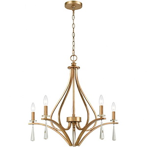 Katania - 5 Light Chandelier in Traditional Style with French Country and Country/Cottage inspirations - 25 Inches tall and 27 inches wide