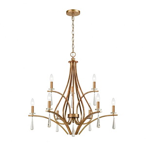 Katania - 9 Light 2-Tier Chandelier in Traditional Style with French Country and Country/Cottage inspirations - 30 Inches tall and 30 inches wide