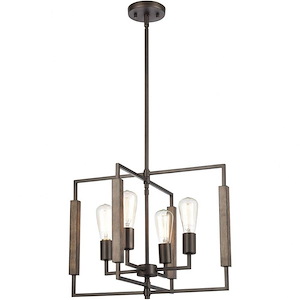 Zinger - 4 Light Chandelier in Modern/Contemporary Style with Mid-Century and Scandinavian inspirations - 16 Inches tall and 20 inches wide