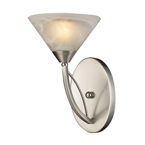 Elysburg - 1 Light Wall Sconce in Transitional Style with Art Deco and Retro inspirations - 12 Inches tall and 7 inches wide