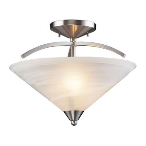 Elysburg - 2 Light Semi-Flush Mount in Transitional Style with Art Deco and Retro inspirations - 15 Inches tall and 16 inches wide