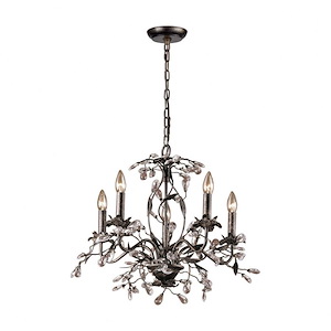 Circeo - 5 Light Chandelier in Traditional Style with Nature-Inspired/Organic and Shabby Chic inspirations - 17 Inches tall and 21 inches wide