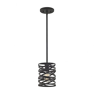 Vorticy - 1 Light Mini Pendant in Modern/Contemporary Style with Mid-Century and Retro inspirations - 9 Inches tall and 6 inches wide