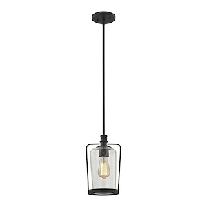 Hamel - 1 Light Mini Pendant In Mission Style-12 Inches Tall and 7 Inches Wide
