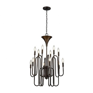 Decatur - 12 Light Chandelier in Modern/Contemporary Style with Retro and Scandinavian inspirations - 32 Inches tall and 22 inches wide