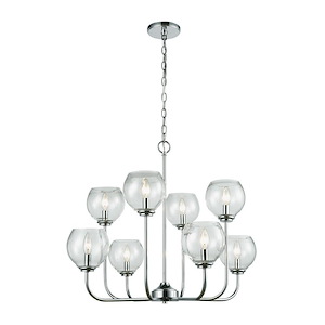 Emory - 8 Light Chandelier in Transitional Style with Retro and Mid-Century Modern inspirations - 24 Inches tall and 30 inches wide