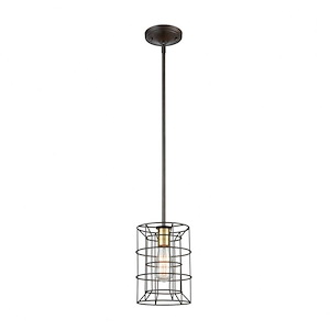 Dayton - 1 Light Mini Pendant in Transitional Style with Art Deco and Urban/Industrial inspirations - 10 Inches tall and 7 inches wide