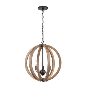 Barrow - 3 Light Chandelier in Transitional Style with Modern Farmhouse and Country/Cottage inspirations - 18 Inches tall and 18 inches wide