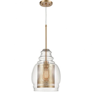 Herndon - 1 Light Pendant in Modern/Contemporary Style with Luxe/Glam and Urban/Industrial inspirations - 16 Inches tall and 11 inches wide