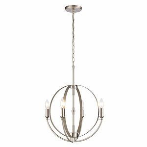 Rotunde - 4 Light Chandelier In Modern Style-25 Inches Tall and 18 Inches Wide - 1118317