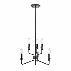 Saginaw - 6 Light Chandelier In Traditional Style-16 Inches Tall and 18 Inches Wide